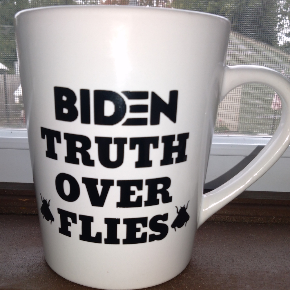 Nu 14oz White "Biden Truth Over Flies" Coffee Mug